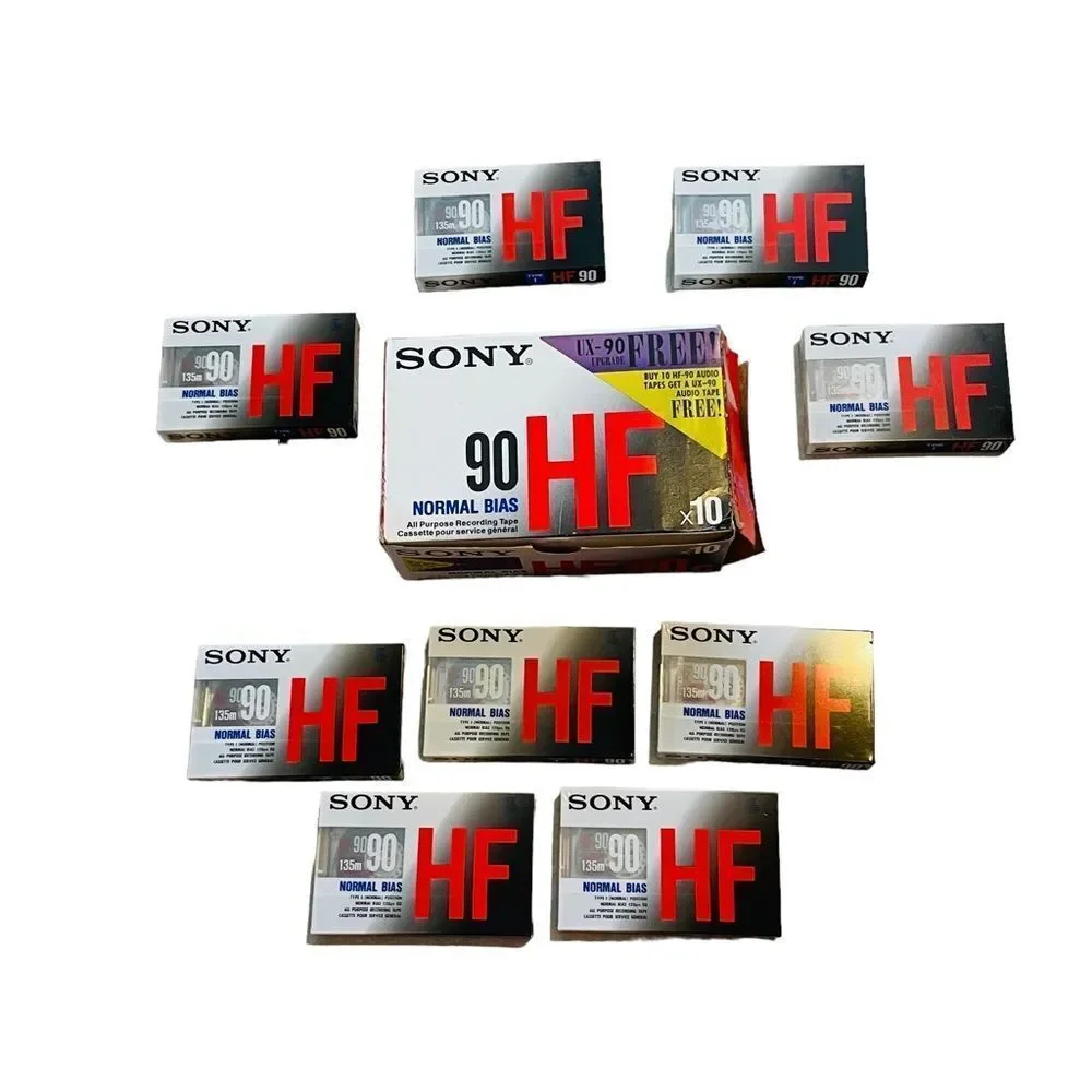 NIP 9-Pack Sony HF 90-Minute Blank Cassette Tapes